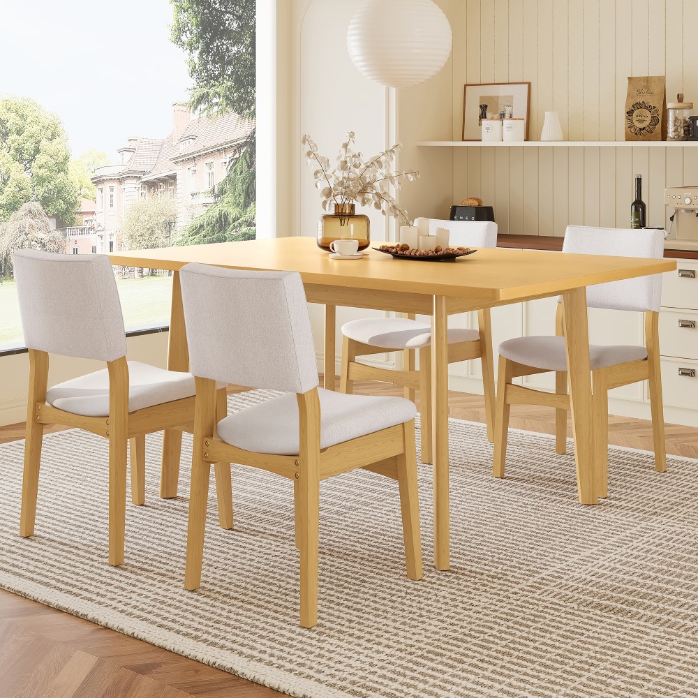 Dining table solid wood frame 450 pounds load-bearing natural wood
