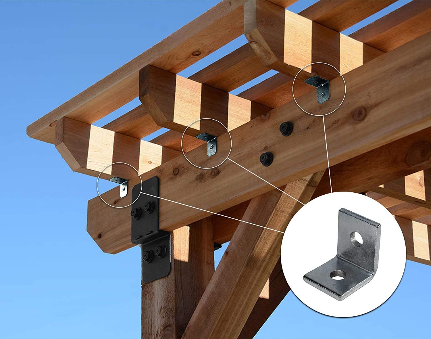 DBC-H12-10 Heavy Duty Shelf Brackets L Corner Brace for 1/2 in. Diameter Bolt…