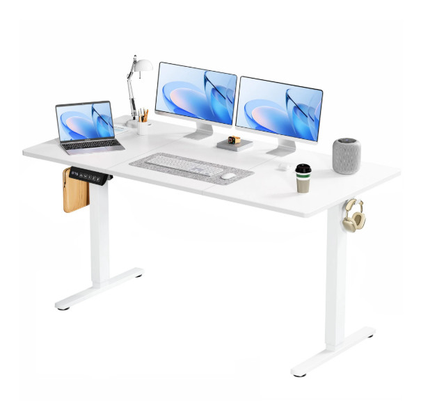 CONCETTA Electric Standing Desk Height Adjustable 63×24 Home Office White