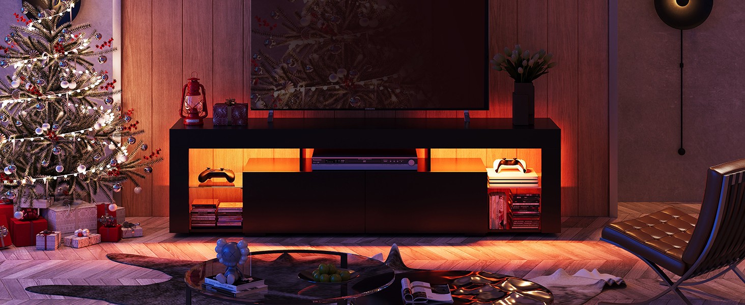 63 inch TV Stand for 50 55 60 65 70 Inch TVs, Modern Entertainment Center with