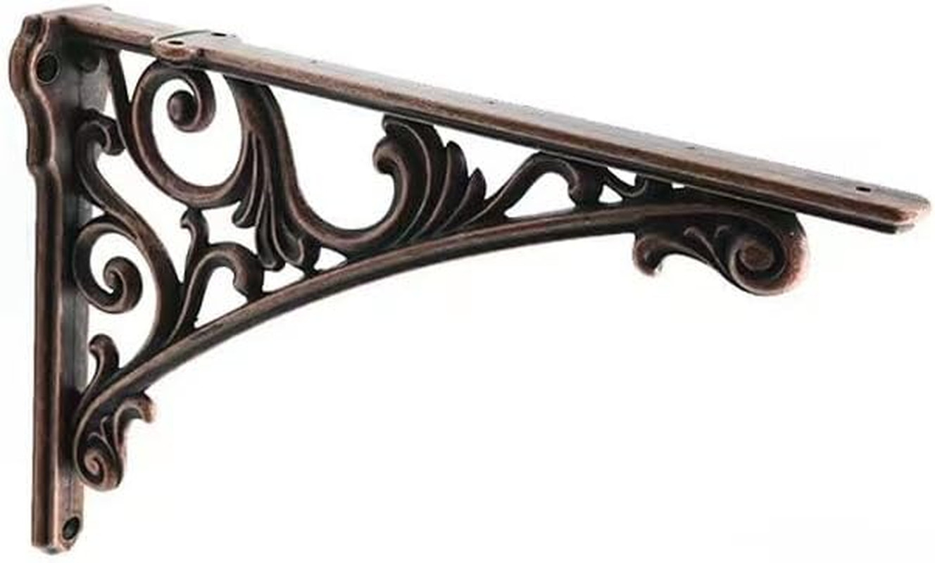 Decorative Shelf Bracket 6 Inch, Antique Copper Brackets for Shelving, Heavy