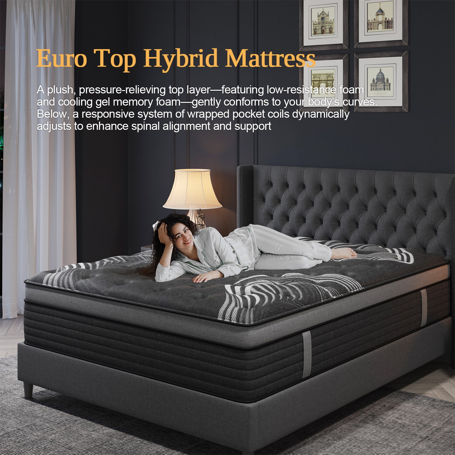 12″ 14″Twin Full Queen King Size Gel Memory Foam Spring Mattress In A Box