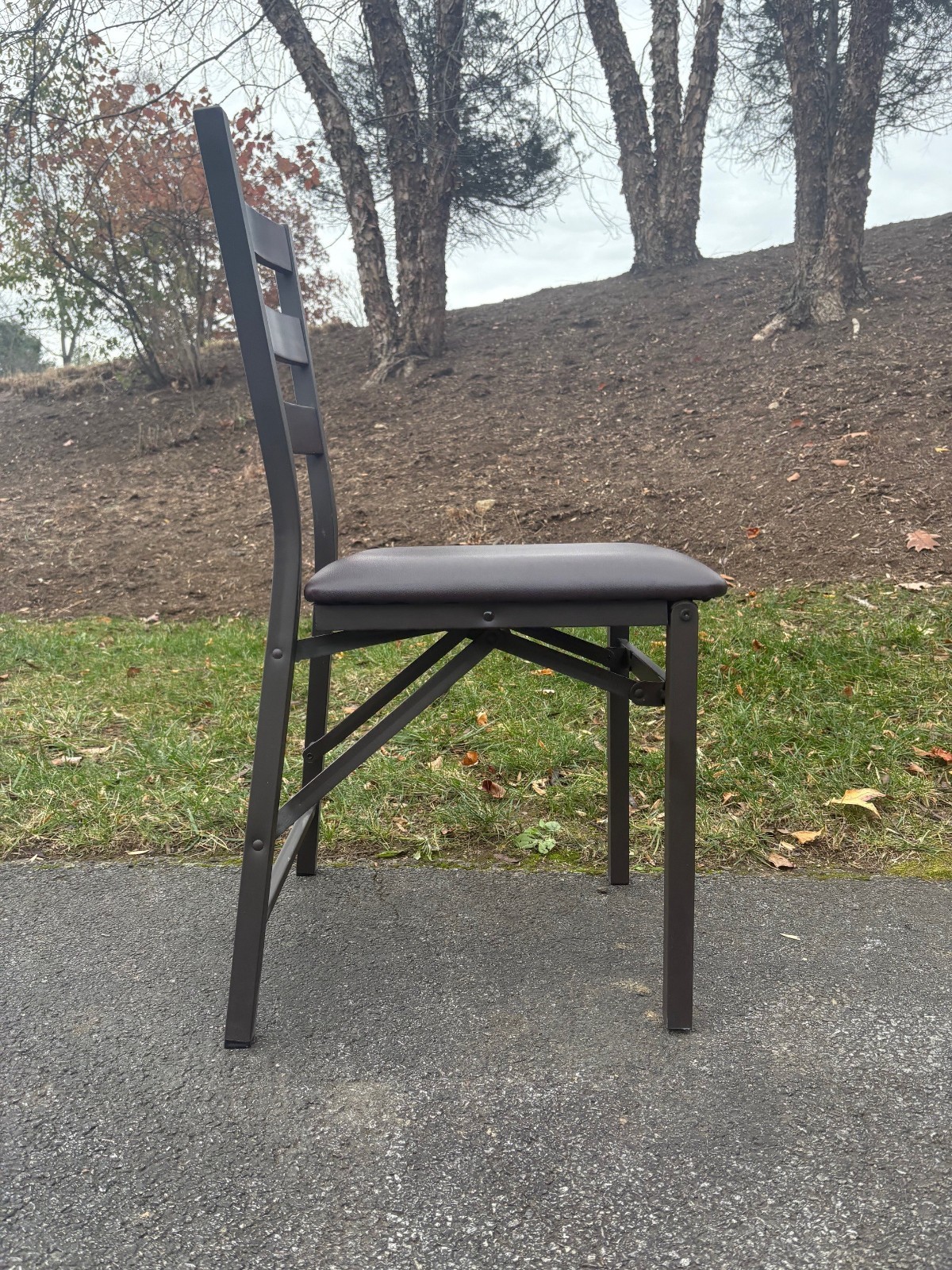 Peakform Wood Ladder Back Padded Folding Chairs (10 Chairs)