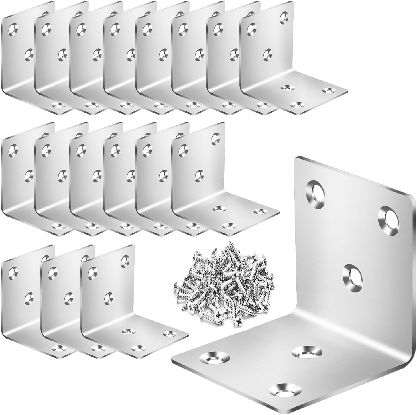 18Pcs L Bracket for Wood,Stainless Steel Corner Brace 2″x2″x2″,Heavy Duty 90 …