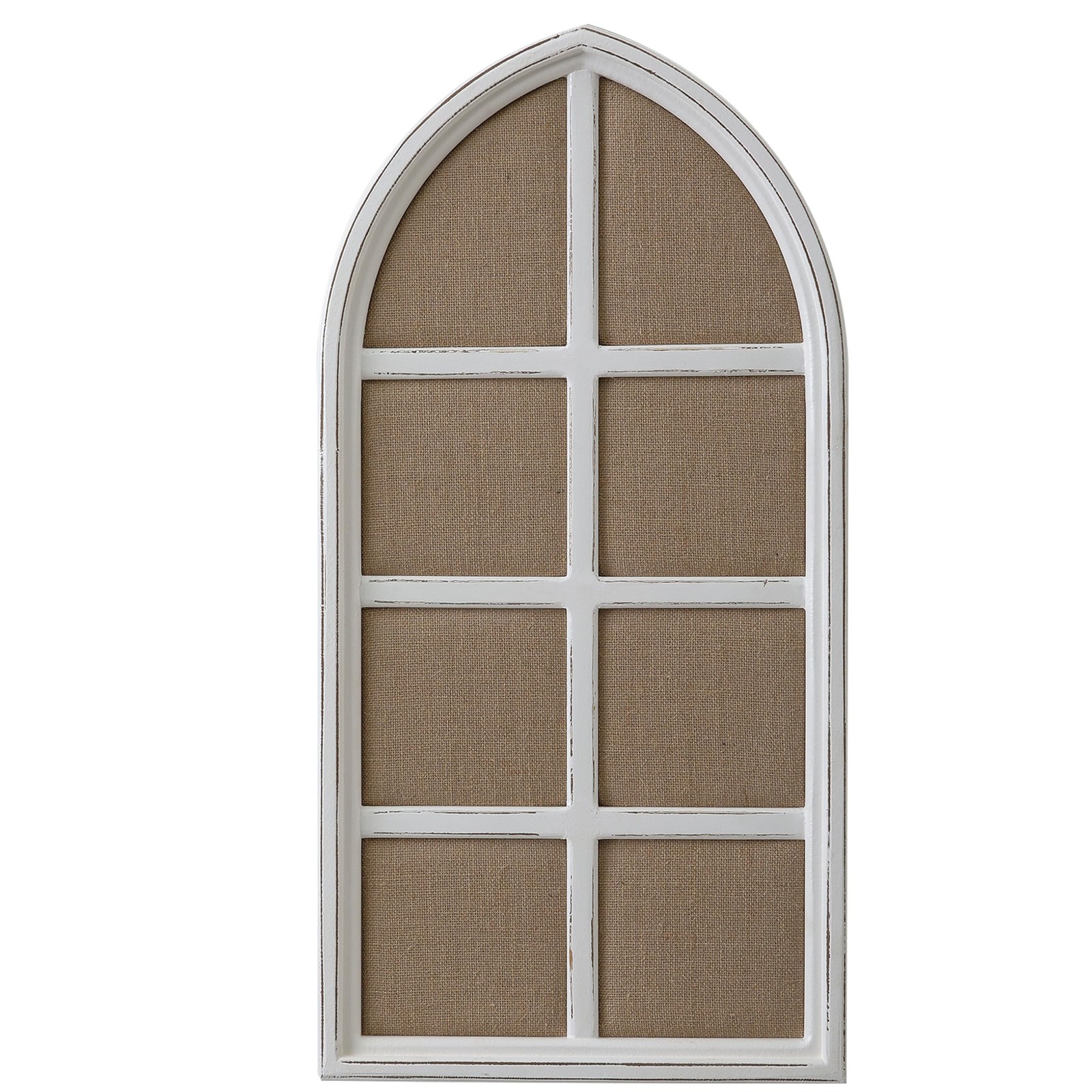 Arched Window Framed Bulletin Board Large, 35 × 18 Inches Linen Pin Board, Fa…