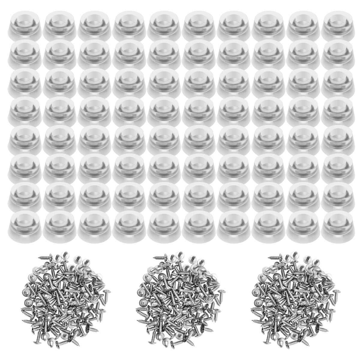 120 PCS Transparent Soft Cutting Board Rubber Feet Stainless Steel Screw HD