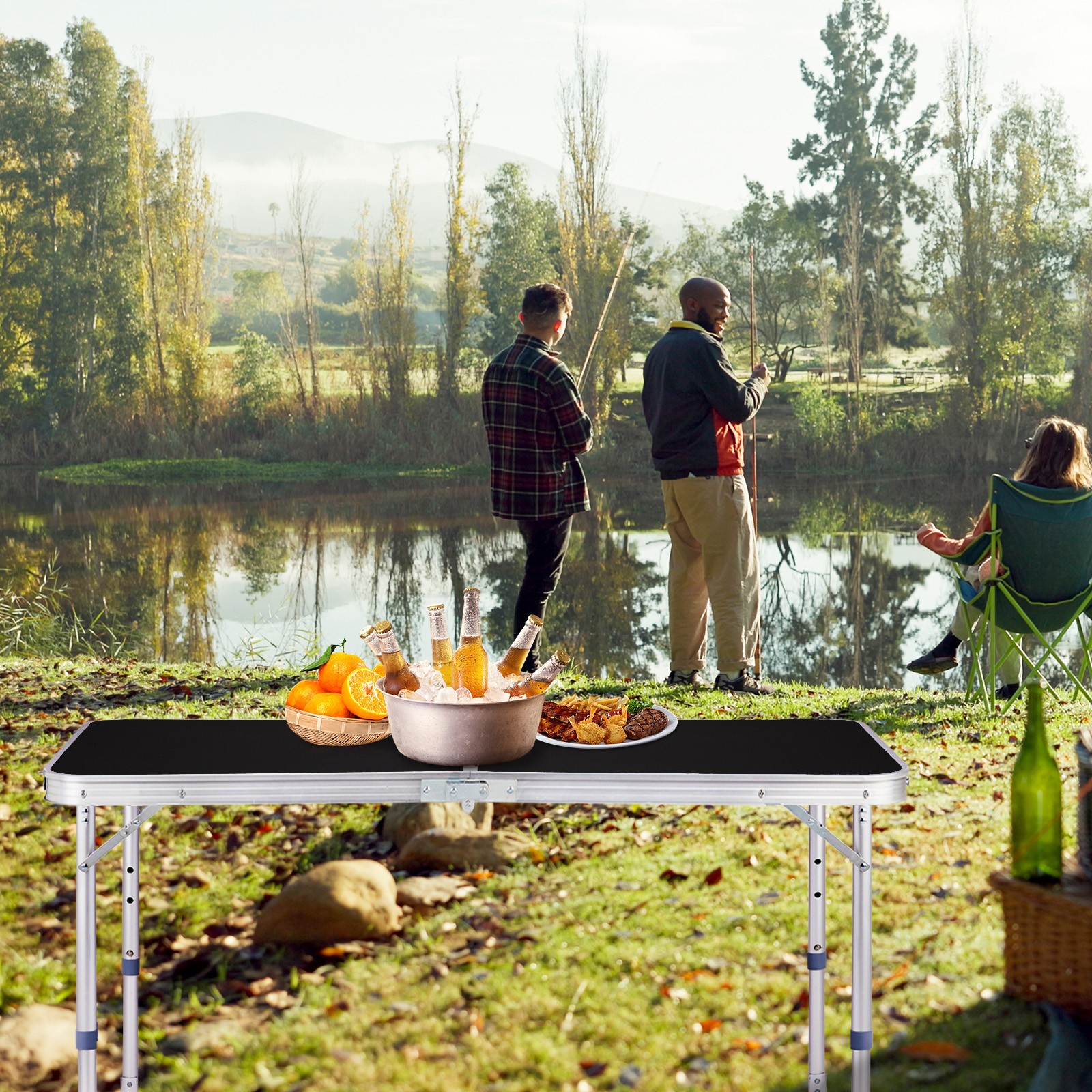 Aluminum Folding Table 4FT Portable for In/Outdoor Picnic Party Camping Table