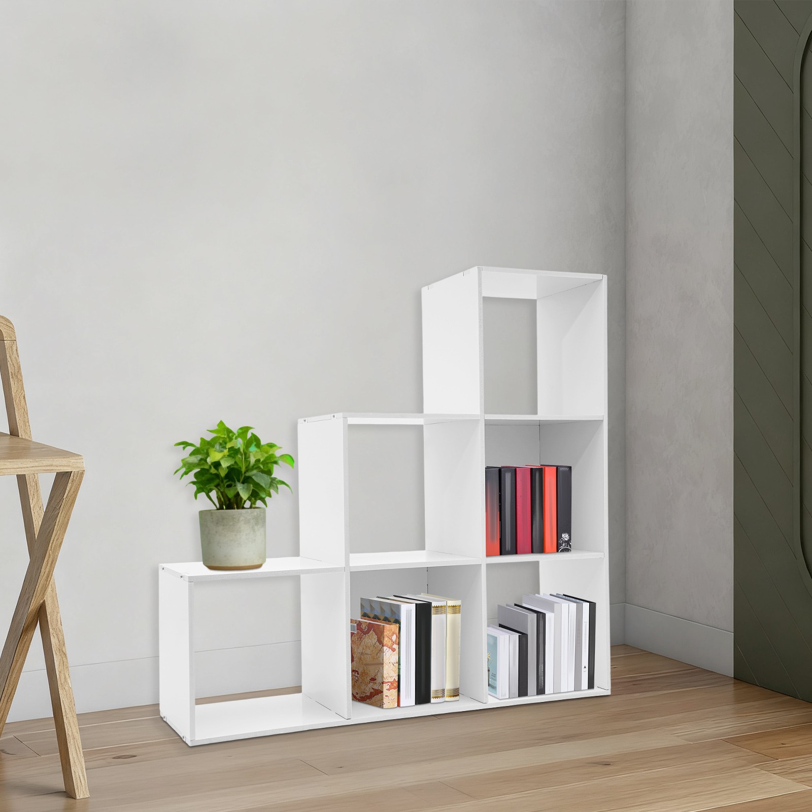Freestanding 6-cube L-Shaped Corner Shelf for Home/Office 35.43*11*35.43 in 7kg