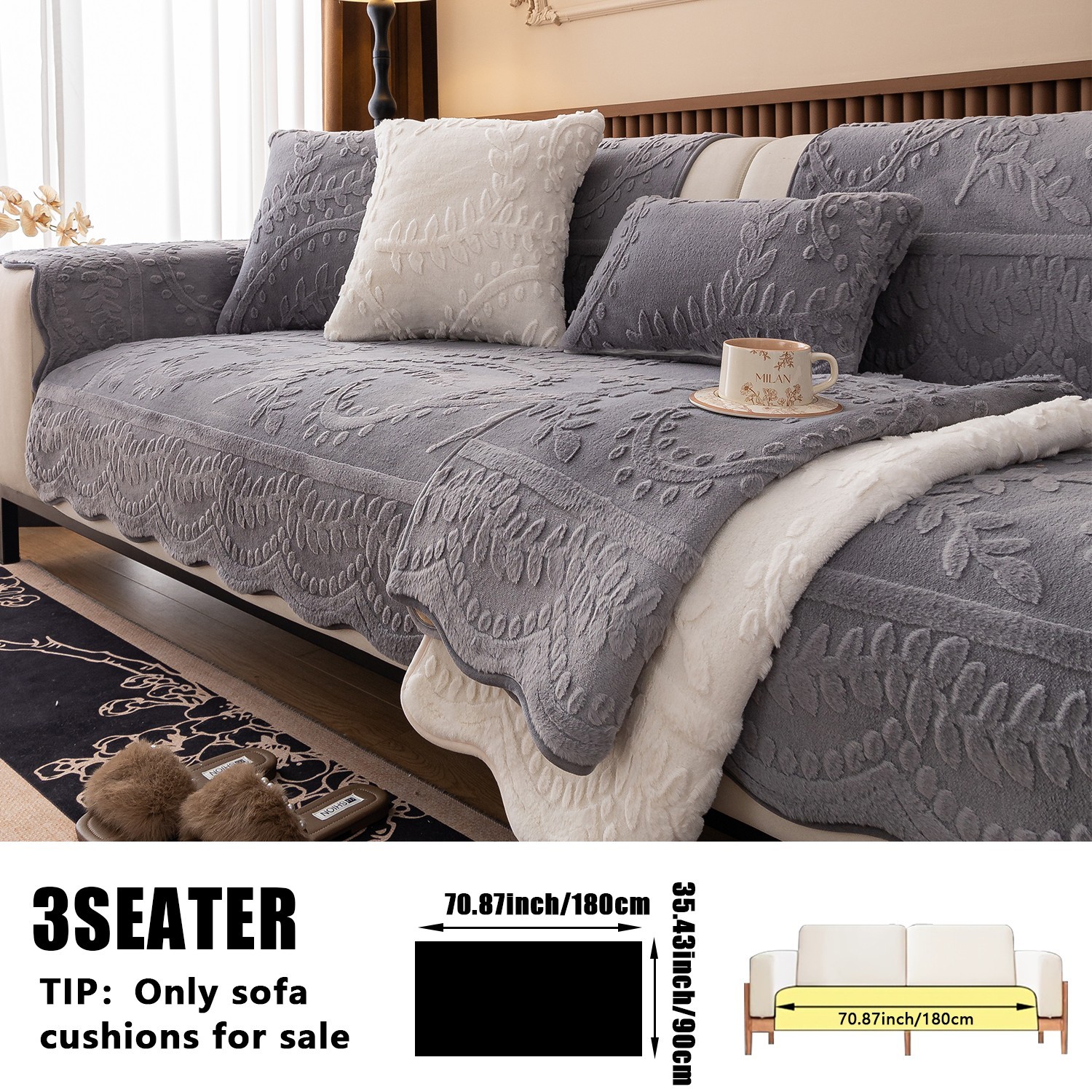 Washable sofa cover, pillowcase, anti-slip decoration for sofa seat cushion