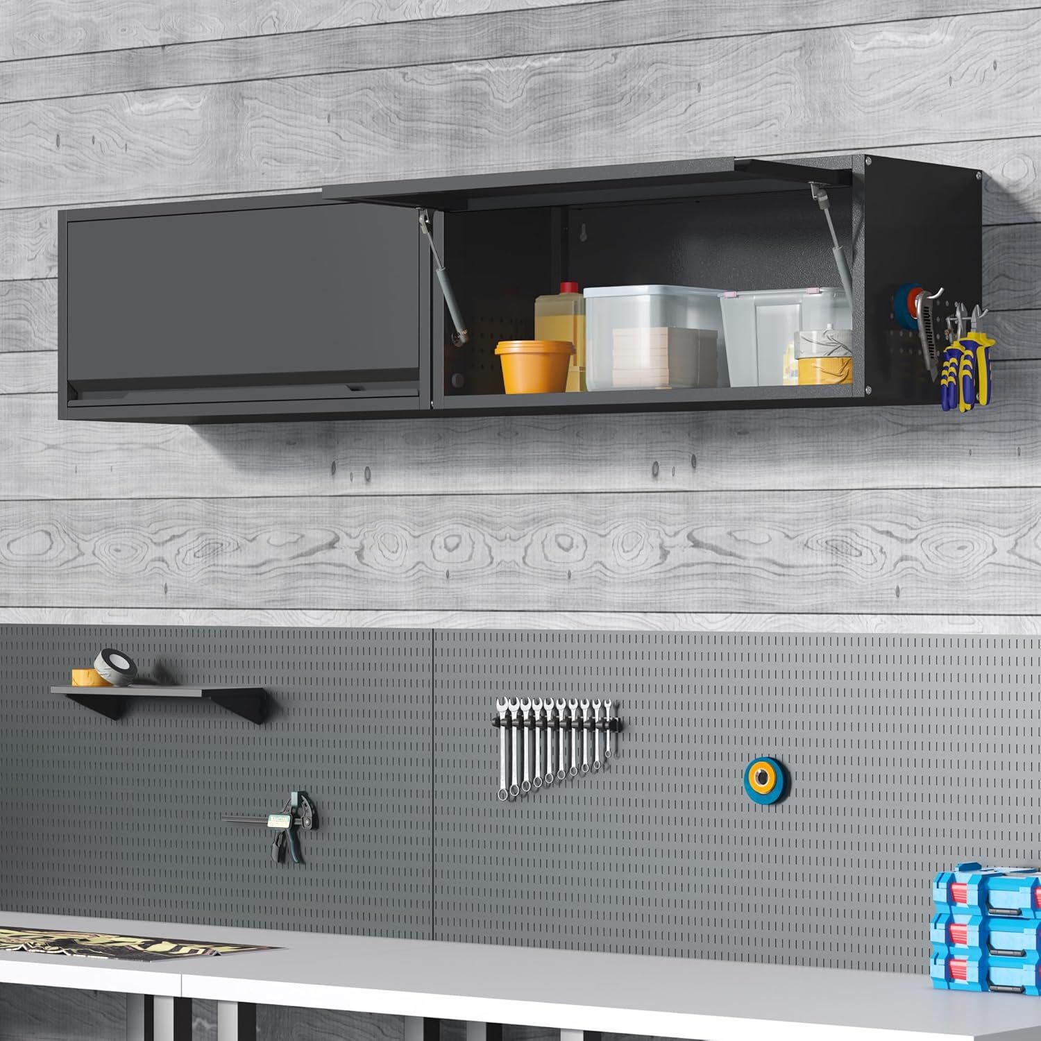 Metal Wall Cabinet Wall Mount Tool Box Chest Garage Tool Storage Wall Organizer