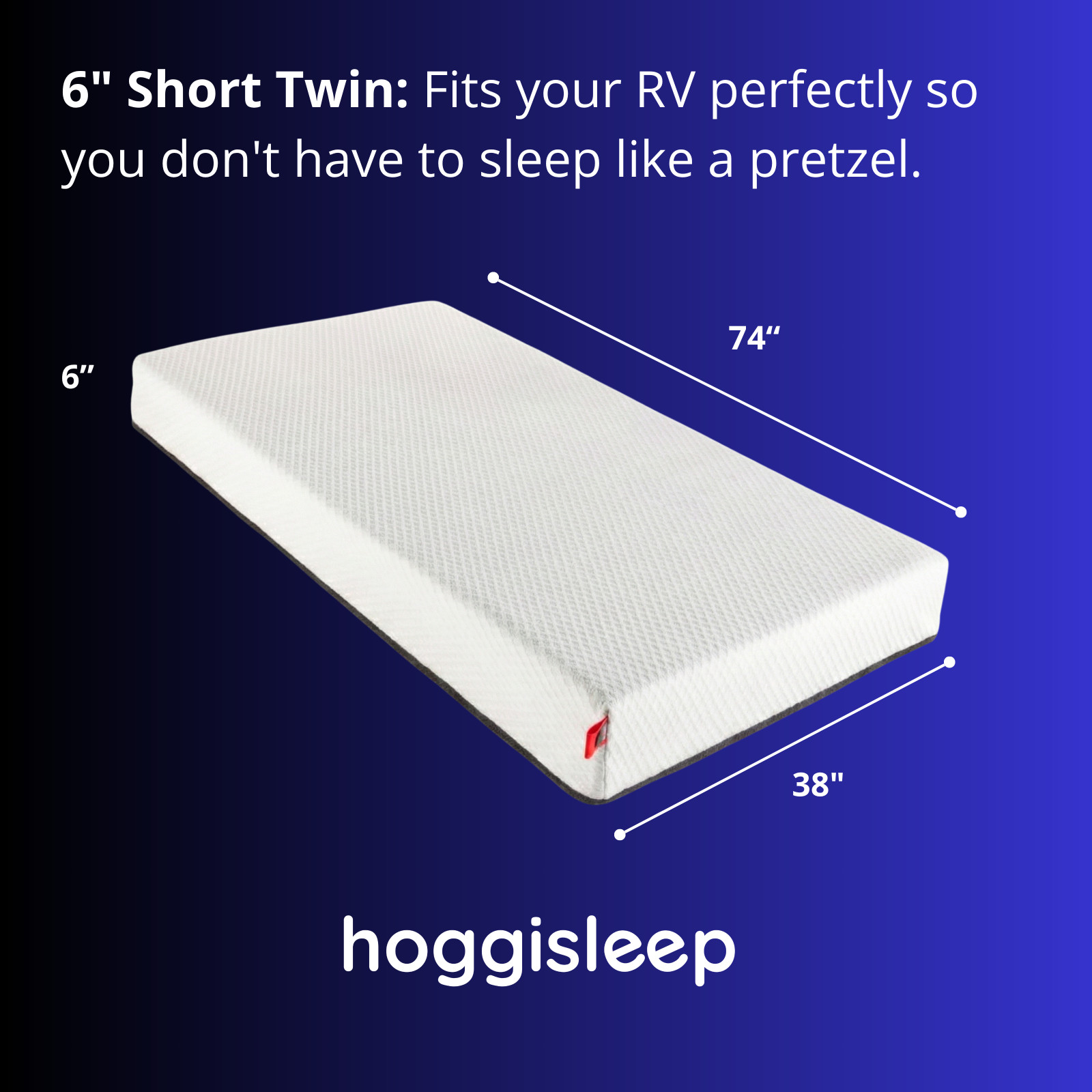 6″ RV Gel Memory Foam Mattresses – Various Sizes – hoggisleep NEW