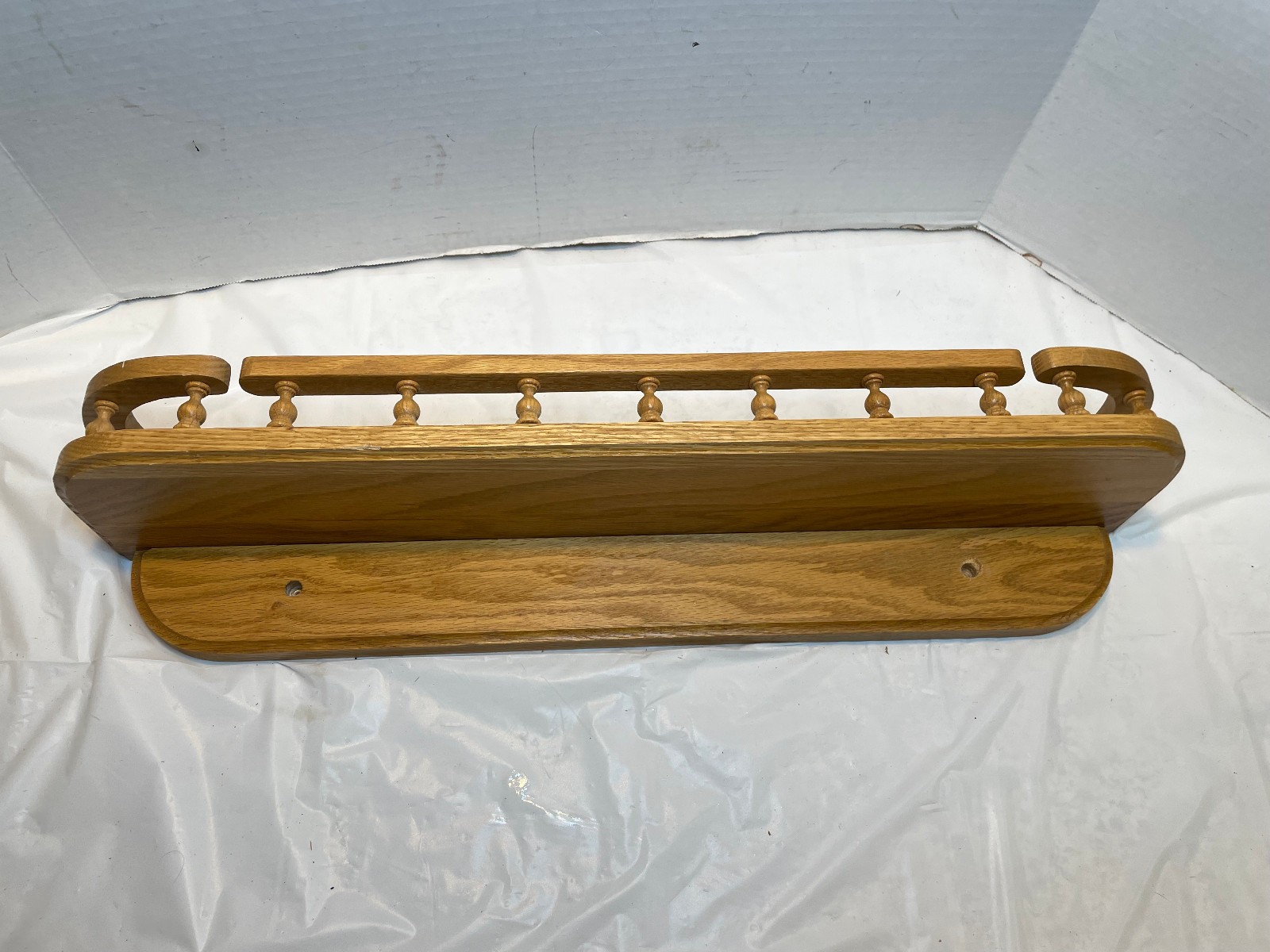 Vintage Rustic Country Oak Wood Wall Shelf Ship Primitive Decor 24″ Long