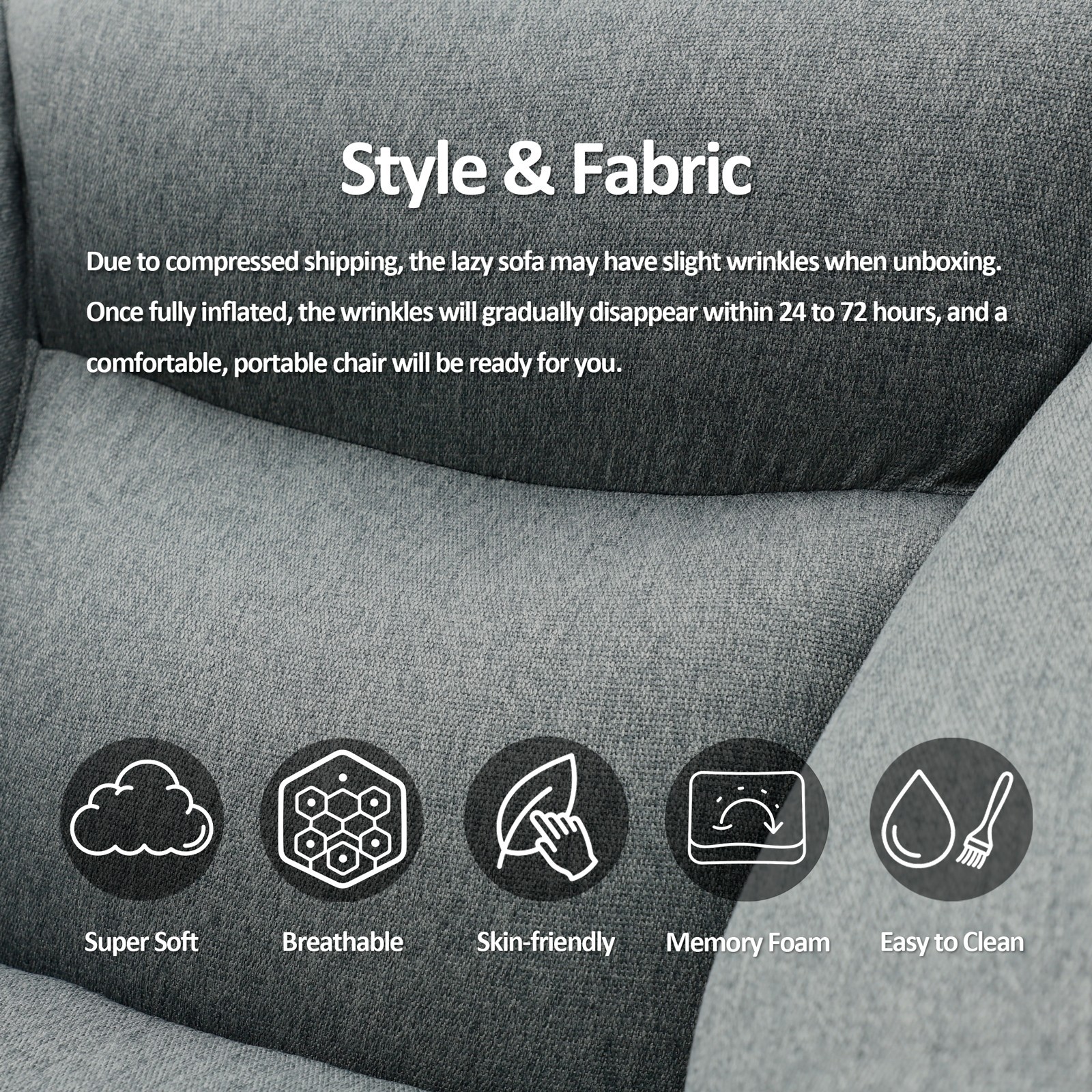 Large size Inflatable Lazy Sofa Bean Bag Chair Ergonomic Support – Home Camping