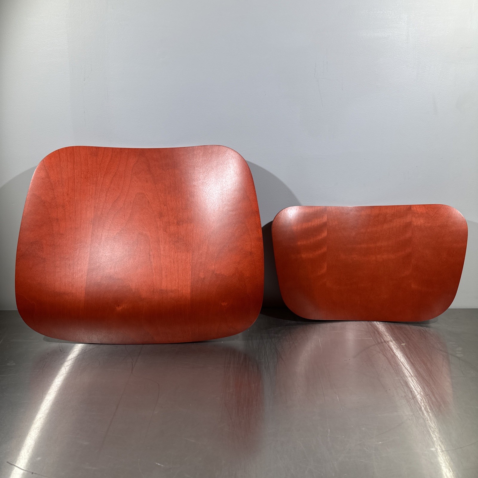 Genuine Herman Miller Eames LCW Red Stained Molded Plywood Seat Back Shell OEM