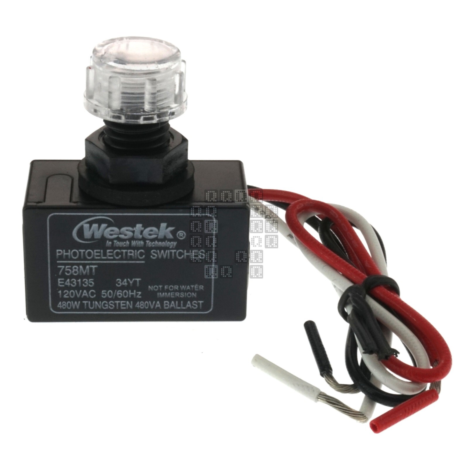 Westek 758M Post Eye Light Control, 120VAC 480W, Black, 7/16″ Hole