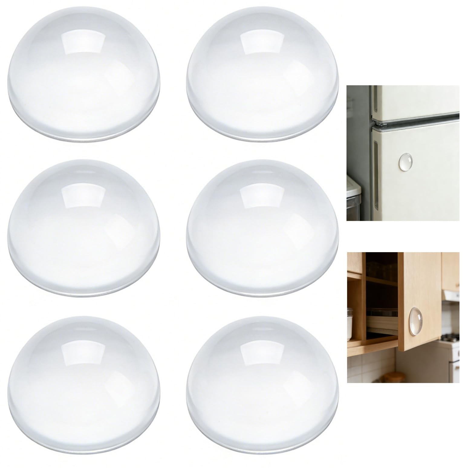 6pcs Door Handle Bumpers for Reducing Noise, Clear Door Bumpers