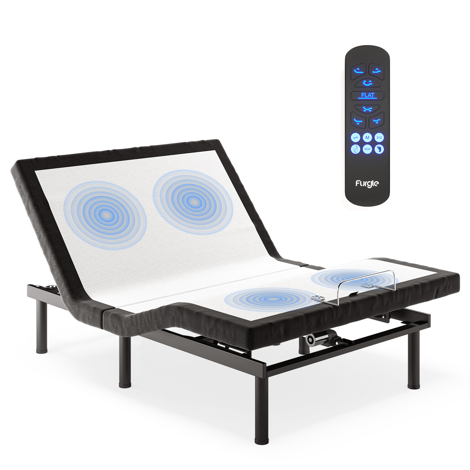 Furgle Electric Bed Frame QUEEN Adjustable Massage Wireless Remote USB US Stock