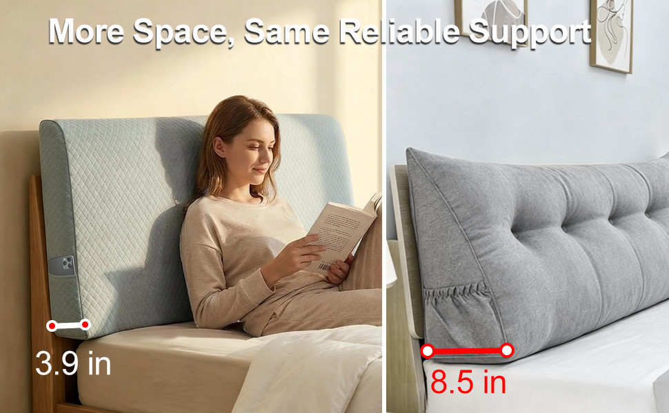 No-Tools Headboard Pillow King Size – Instant Back Support for Bed Reading,