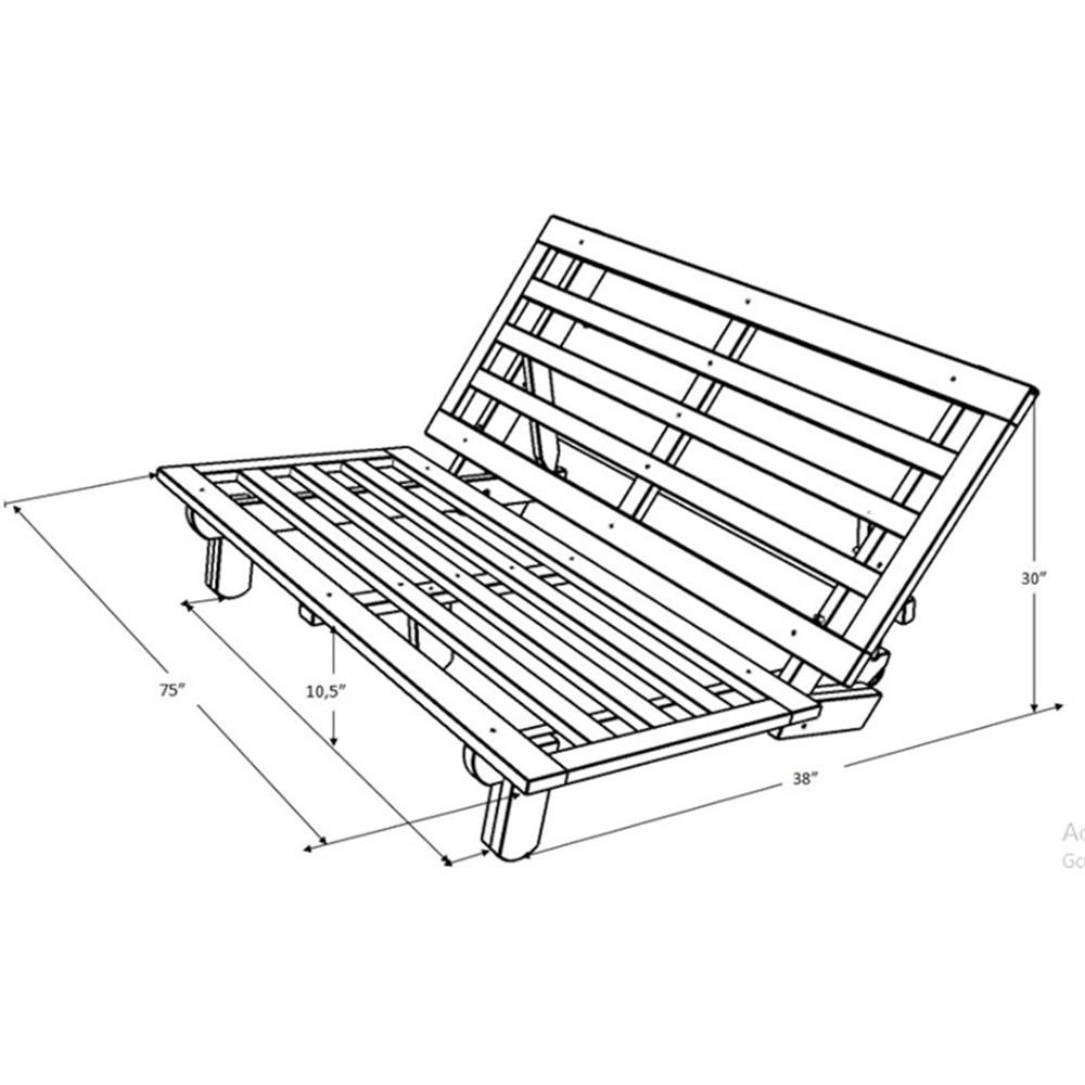 Carson Wood Futon Frame in Java Brown Finish-Mattress Not Included