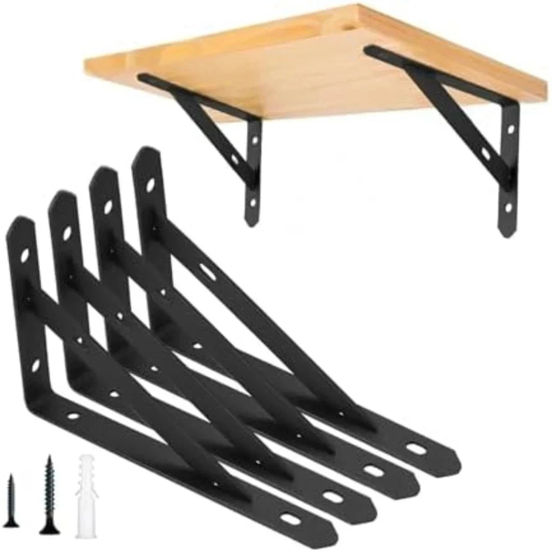 4 Pack Metal Shelf Brackets Heavy Duty Shelf Brackets Metal Wall Mount L Shaped
