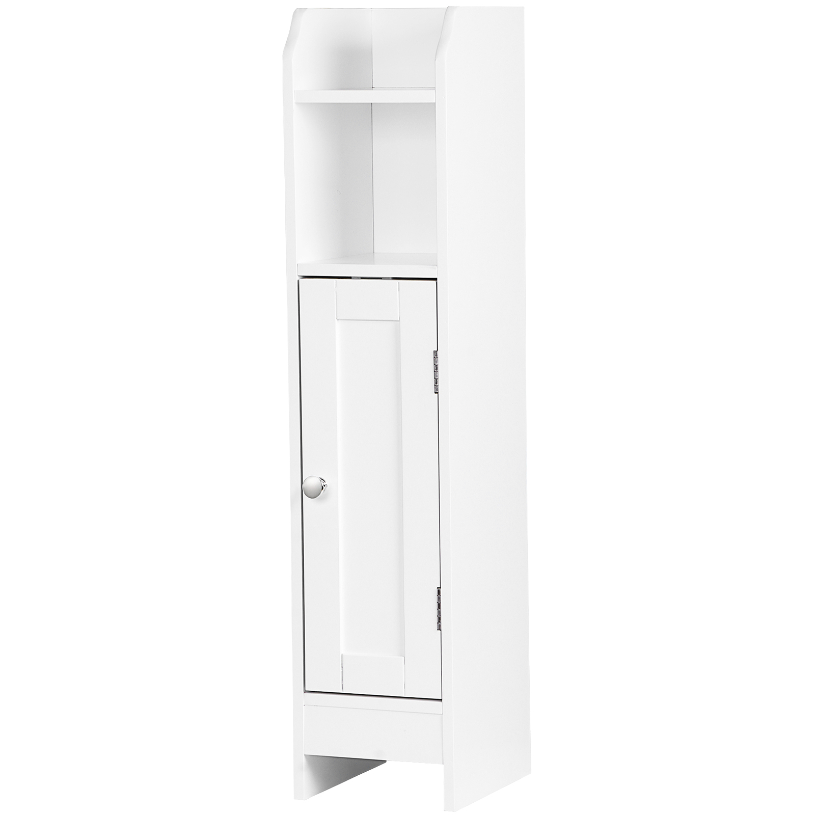 Narrow Bathroom Storage Corner Floor Toilet Cabinet w/ Door & Adjustable Shelves
