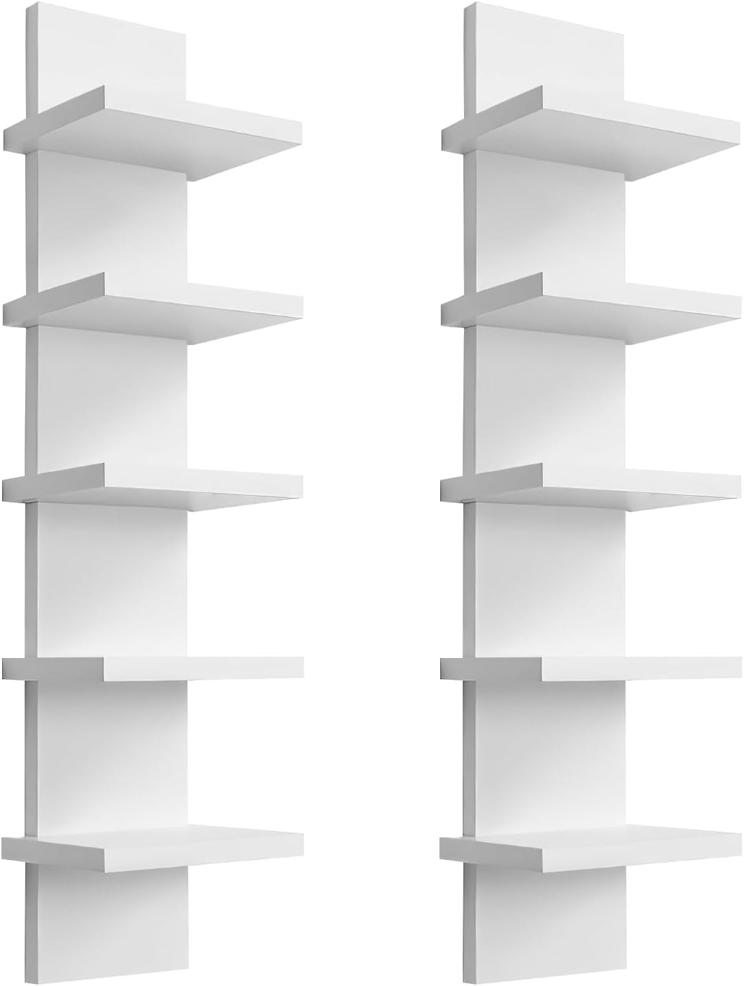 Hlimior 5 Tier Wall Shelf Unit – 30 inches x 7.2 x 5.5 inches, White