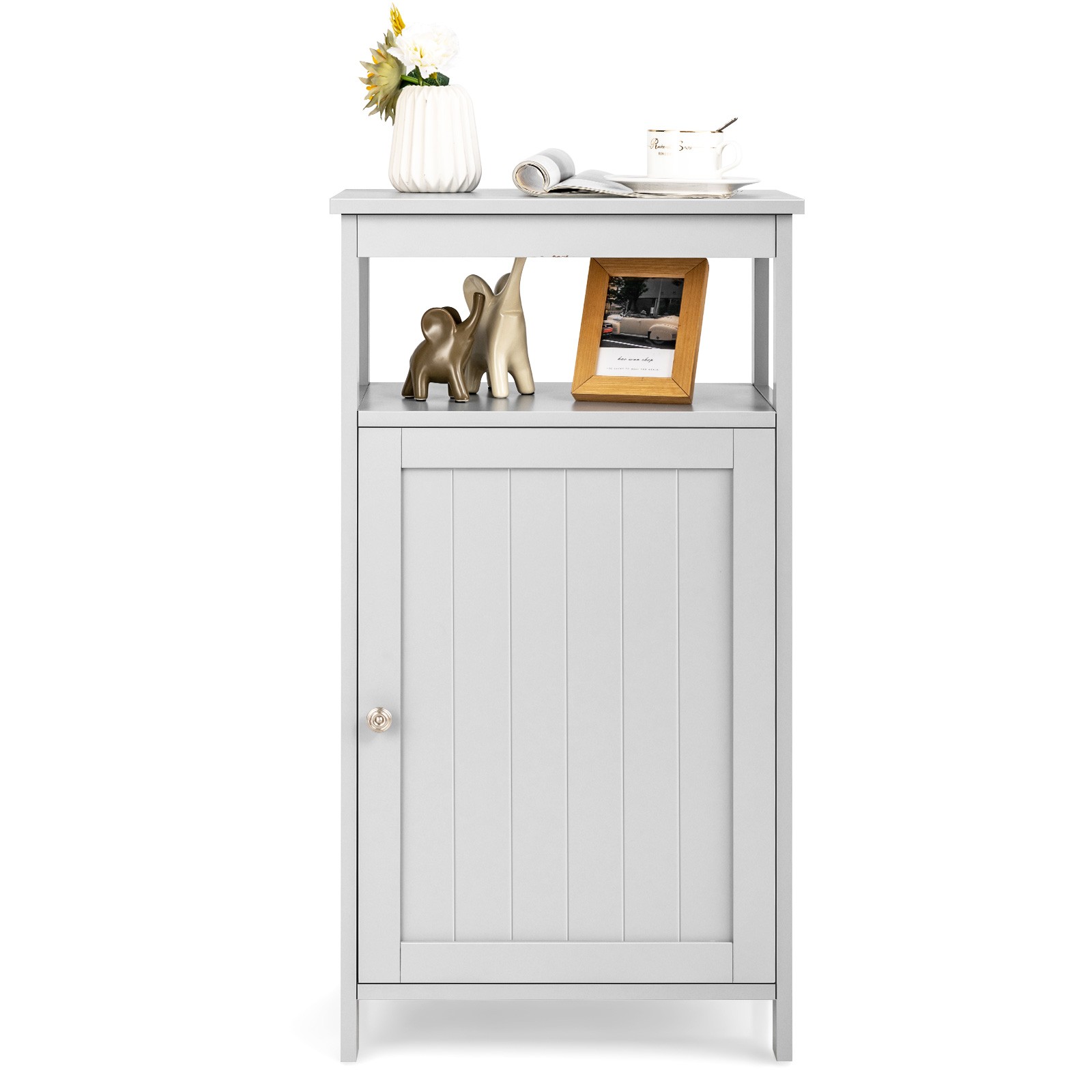 Topbuy Freestanding Bathroom Floor Storage Cabinet Wooden Storage Organizer