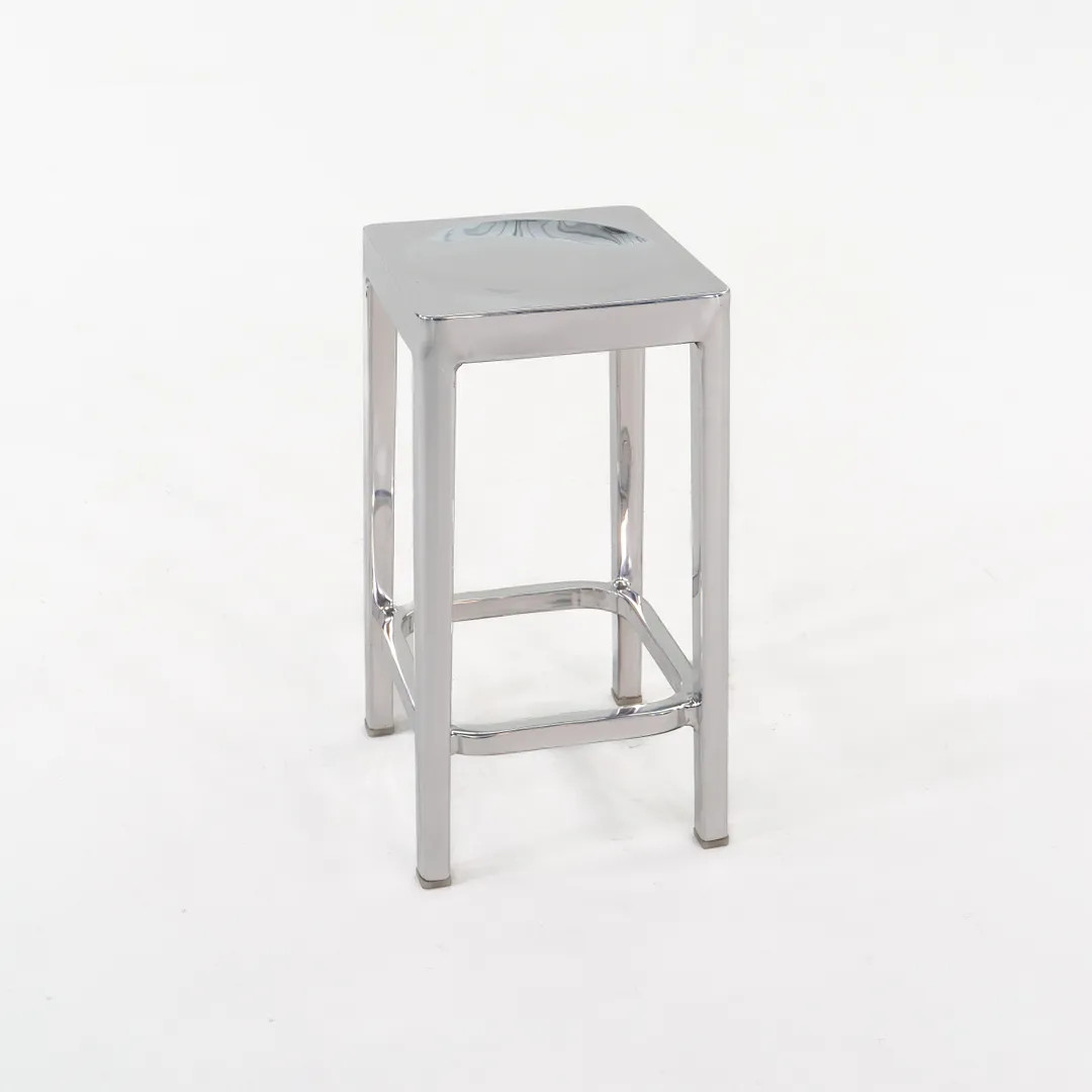 2025 Philippe Starck Emeco STOL 24 Counter Stool Recycled Aluminum Chrome Finish