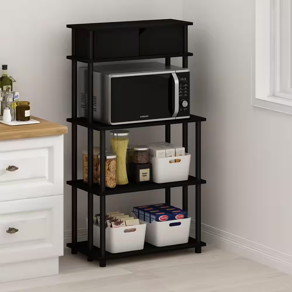 Turn-N-Tube Americano/Black Storage Shelf with Top Cabinet
