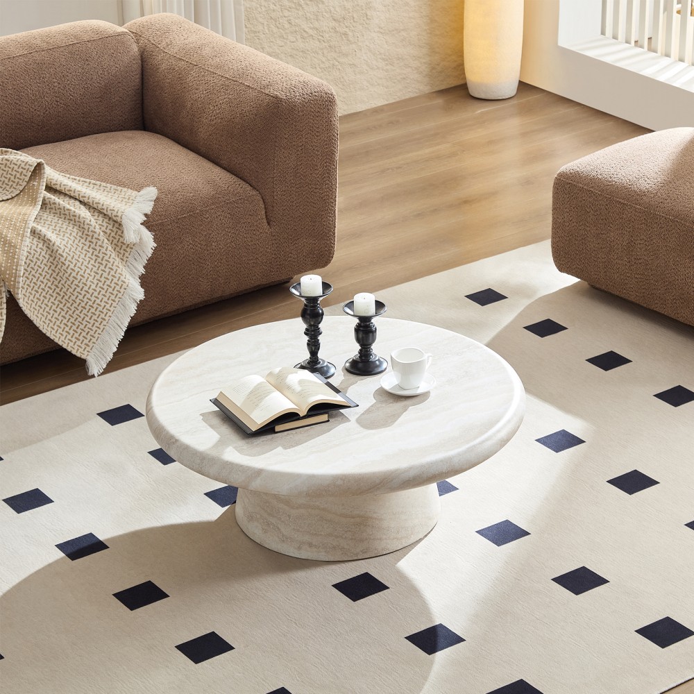 Modern Round Coffee Table, Perfect for Living Room Decor,Assembly Required