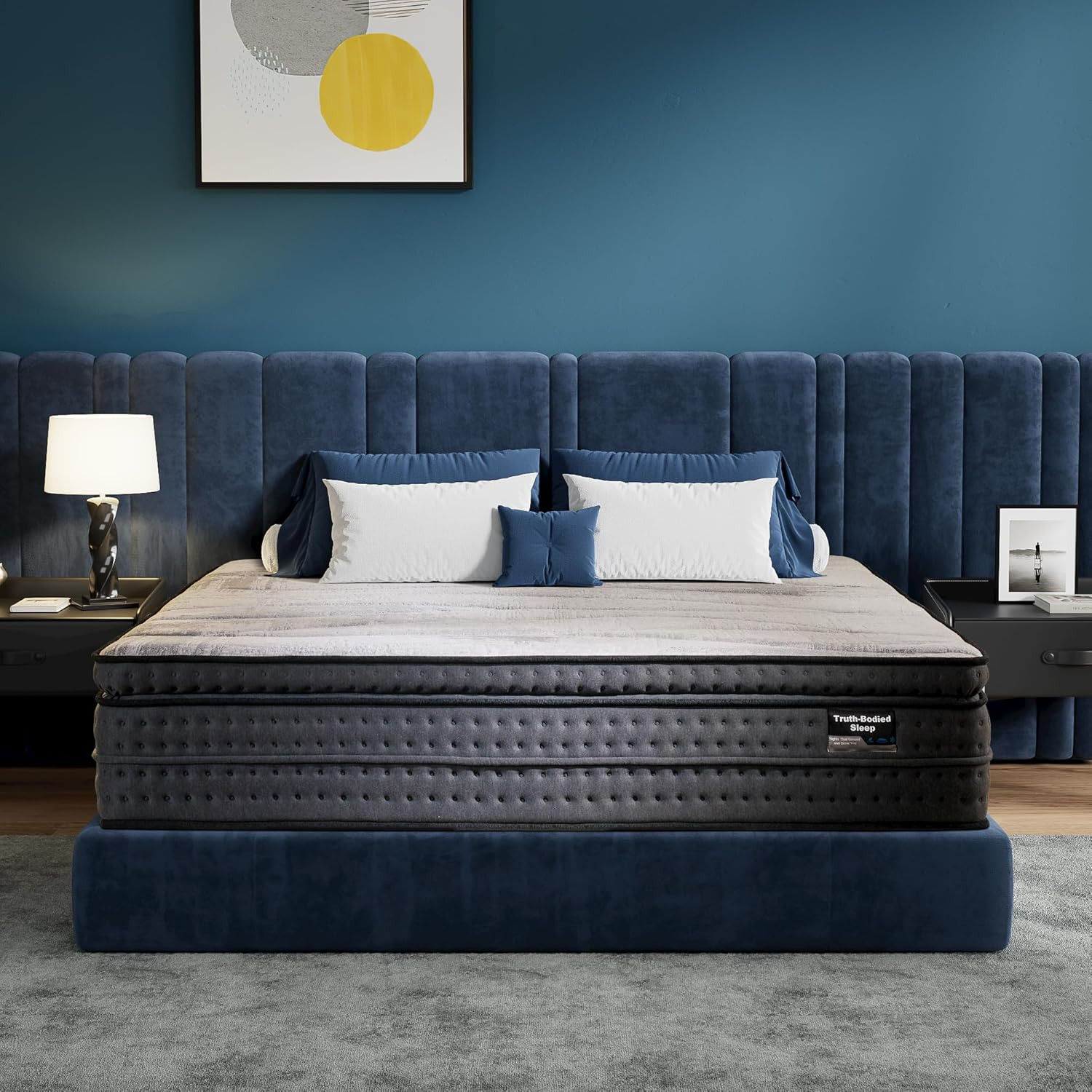14″ Medium Plush Queen Memory Foam Hybrid Mattress with Strong Edge Support