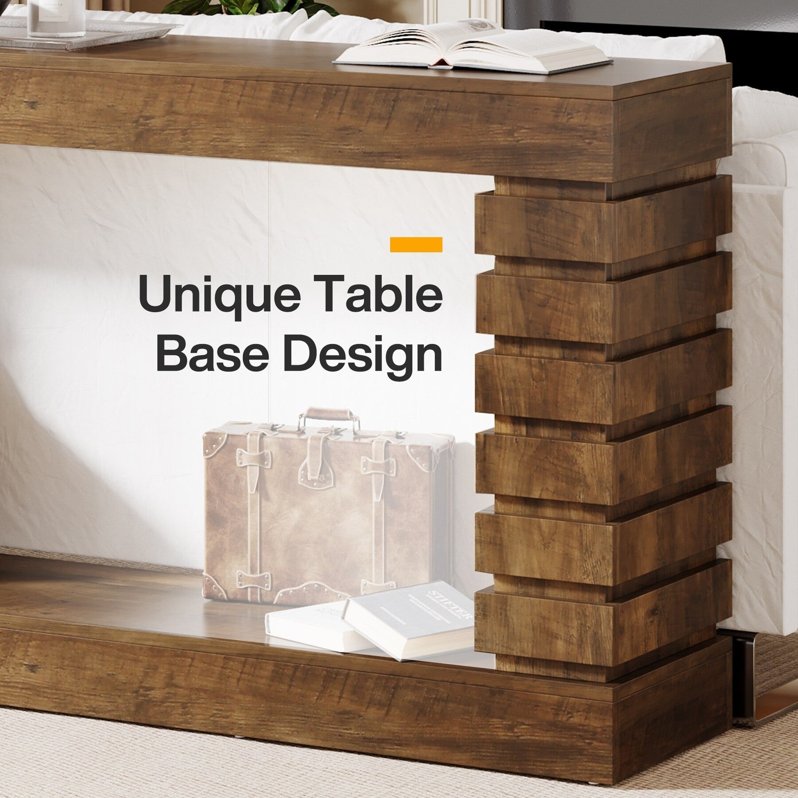 70.8″ Console Table, Wood Rectangular Sofa Table for Living Room