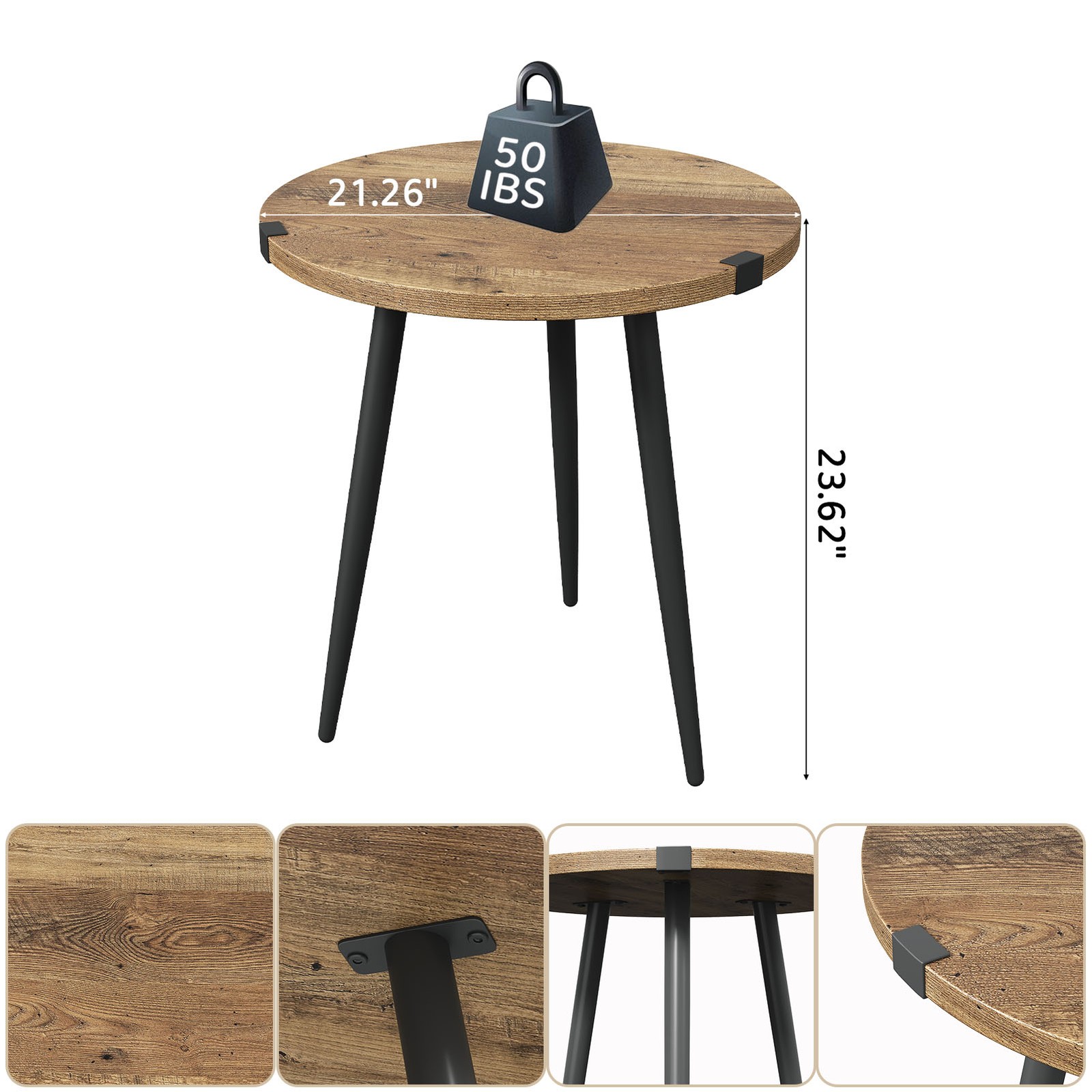 21.26in Round Coffee Table Multi-Scenario Furniture for Cafe Bedroom Balcony