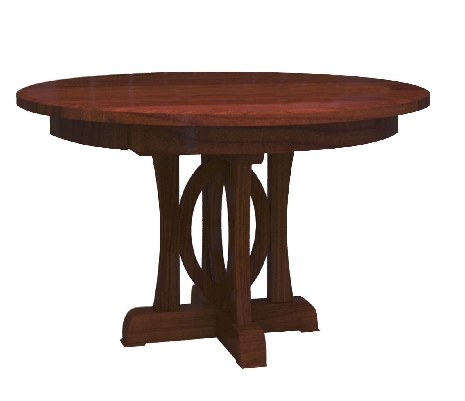 Amish Art Deco Round Pedestal Dining Table Solid Wood 42″, 48″, 54″,60″, 72″