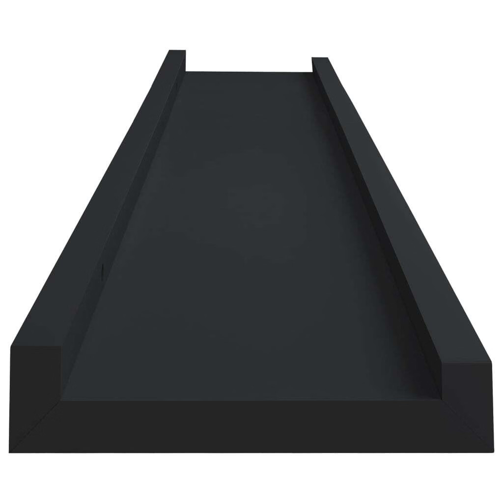 Picture Frame Ledge Shelves 2 pcs Black 31.5″x3.5″x1.2″ MDF