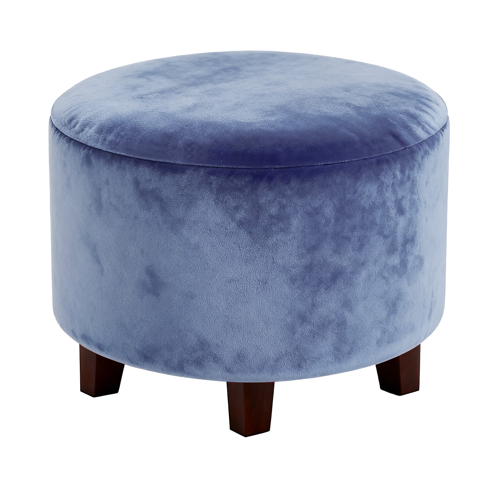 Medium Sky Blue Round Footstool Slipcover Foot Stool Protector Cover