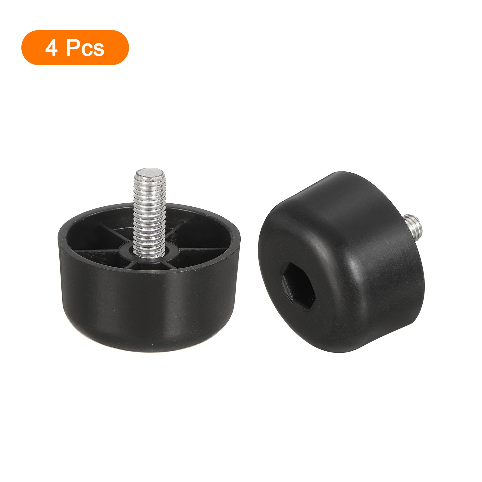 4Pcs M10 x 1.18 x 2.17 Inch Furniture Leg Plastic Tapered Replacement Leg