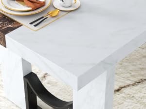 71 Inch Dining Table for 6-8 People, Large Rectangular Kitchen Table with