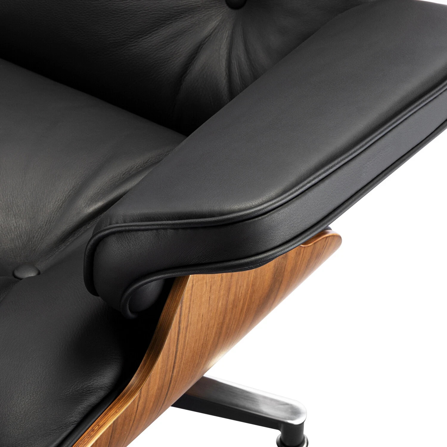 Mid Century Lounge Chair and Ottoman Genuine Italian Leather Eams Swivel Chair