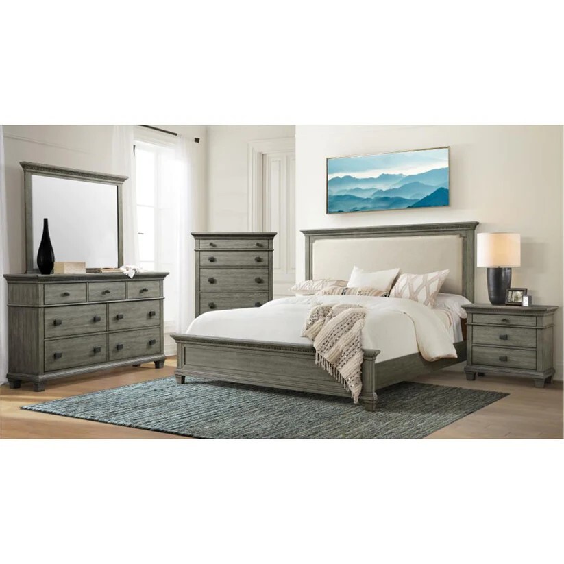 King Panel 5PC Bedroom Set in Grey Perfect Fit for everyone