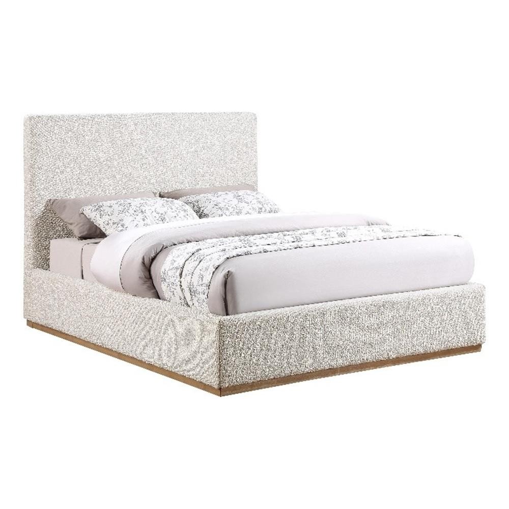 Meridian Furniture Monaco Cream Fabric Queen Bed