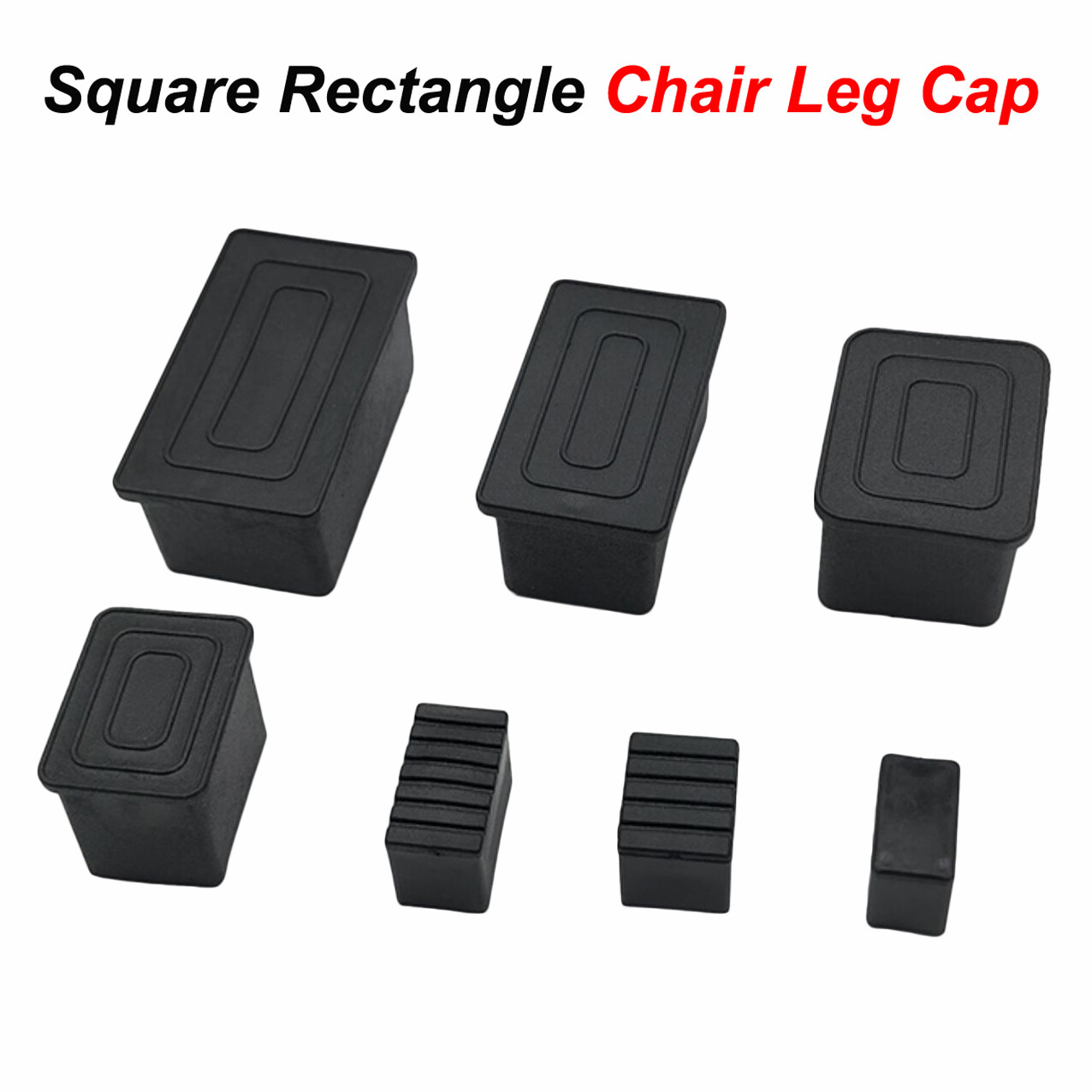 Square Rectangle Chair Leg Cap Rubber Feet Protector Pads Furniture Table Covers
