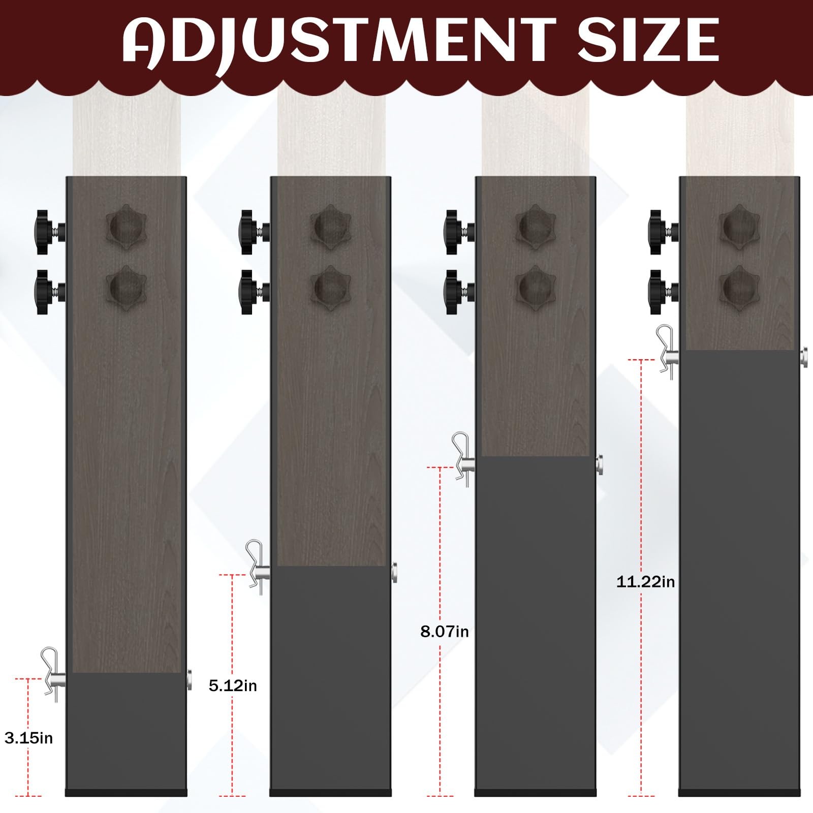IRENPORU 4 Pack Carbon Steel Dorm Bed Riser 3.15″ Diameter Metal Bed Riser fo…