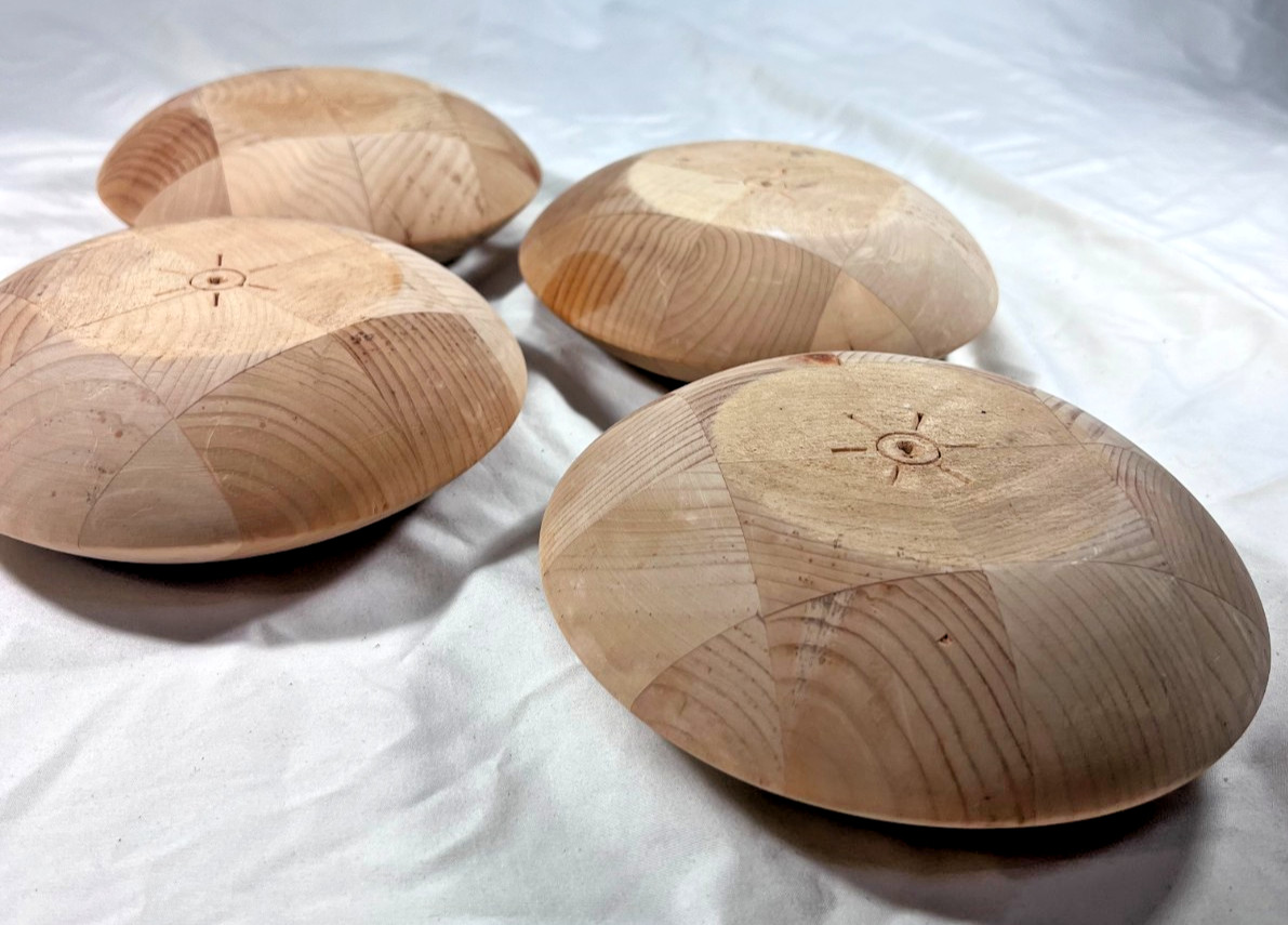 LOT OF 4, 7 “X 21/2” round WOOD FURNITURE BUN FEET UNFINIISHED