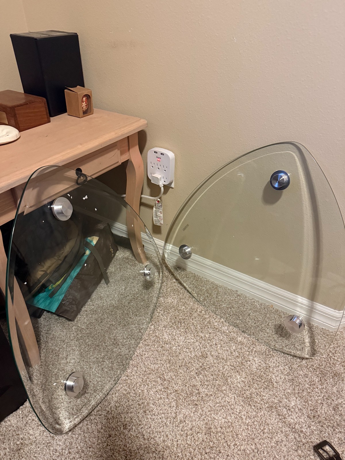 vintage curved glass panels