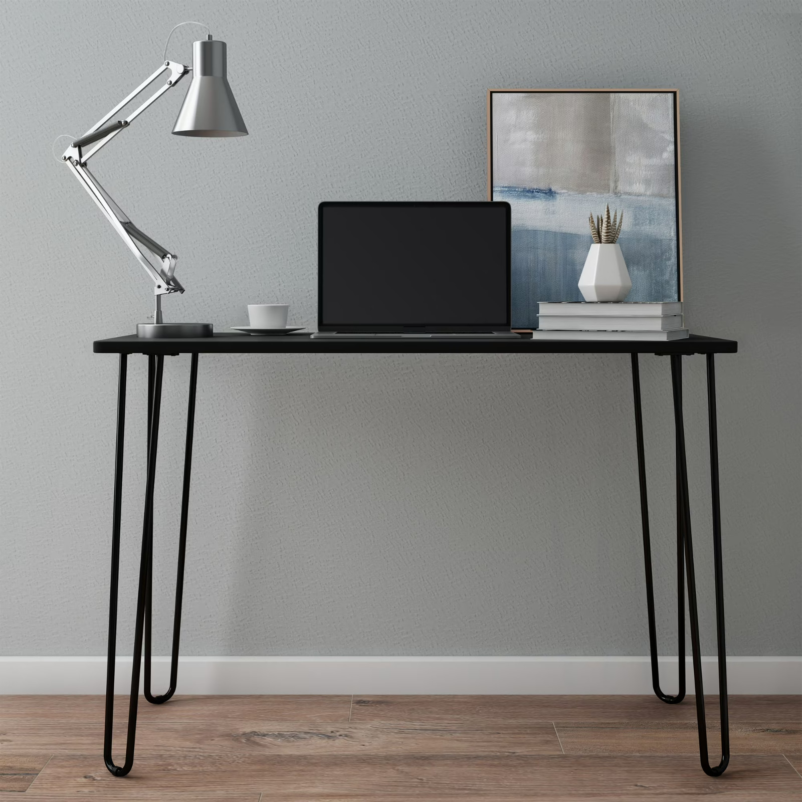 Lavish Home Desk with Hairpin Legs – Modern Industrial Style Home Decor – Woodgr