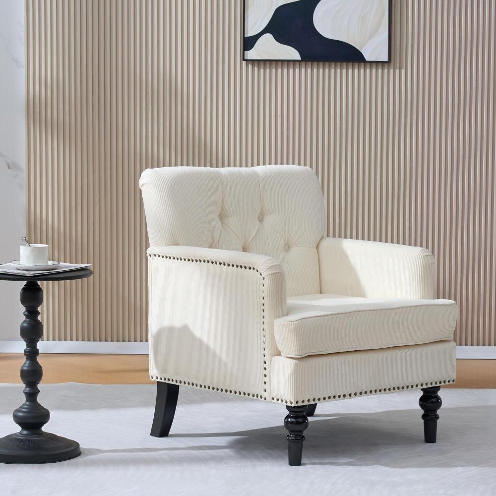 Tufted Club Chair with pillow, Accent Chair, Upholstered Button Armchair