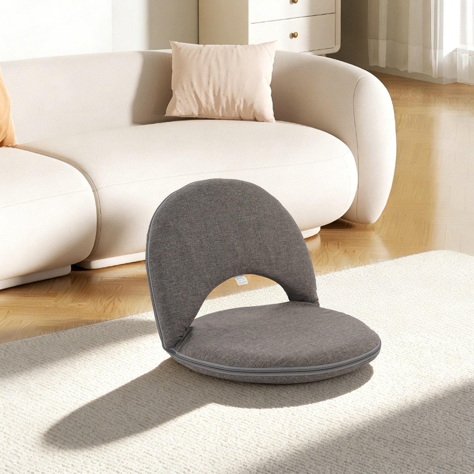 Folding Floor Chair, Floor Cushion,6 Gears Adjustable Floor Seat w/ Back Support