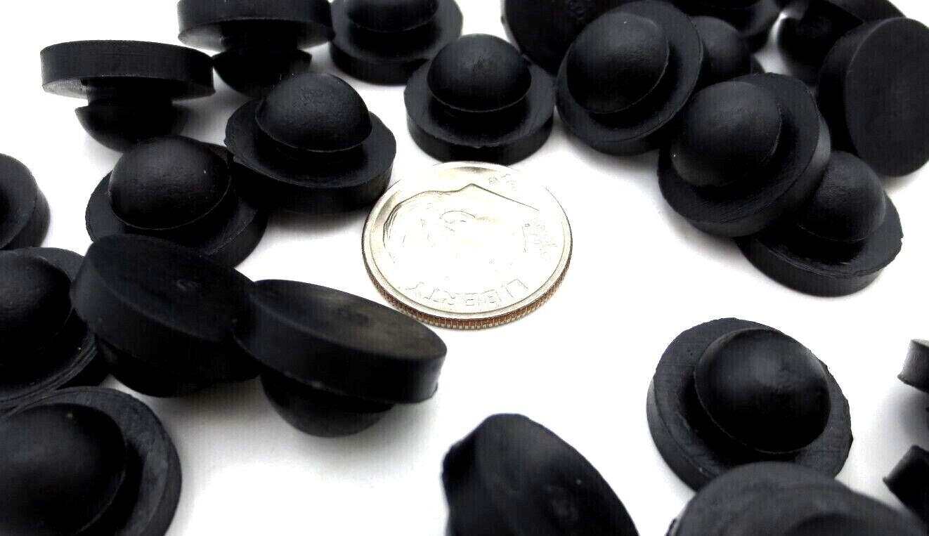1/4″ Grommet Bumper Rubber Stem Pad Fit In 1/4″ Hole 1/16″ Panel, 9/16″ OD Pad