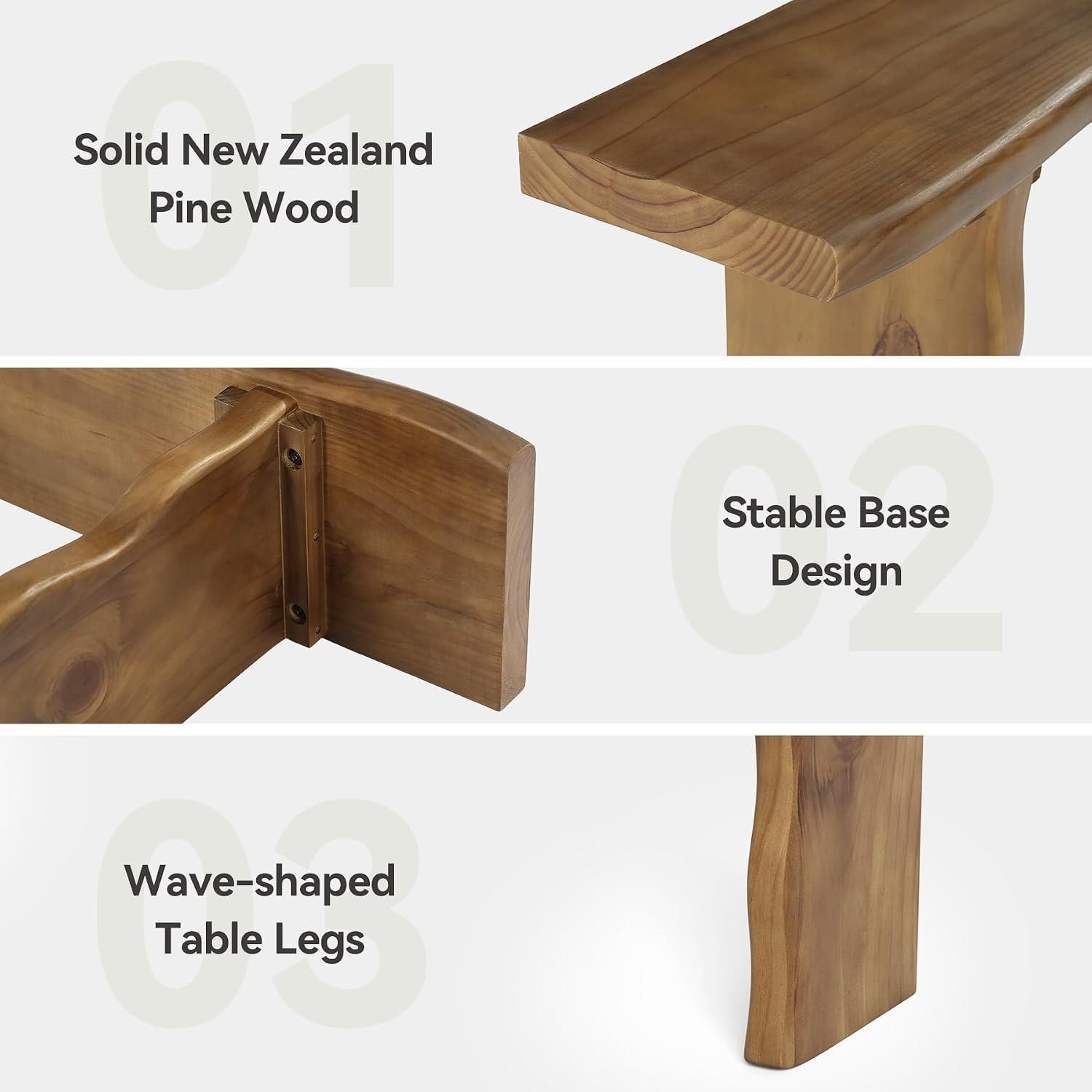 63″ Solid Wood Console Table, Farmhouse Narrow Sofa & Entryway Table for Hallway
